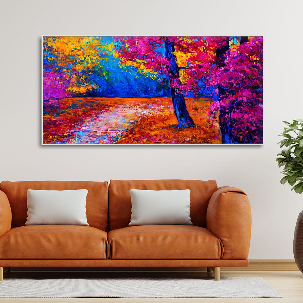 Colorful Autumn Trees Canvas Wall Painting