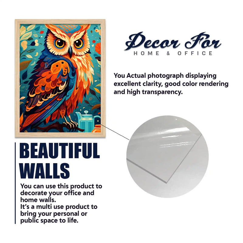 Colorful Bird Wall Art Frame Set of 6
