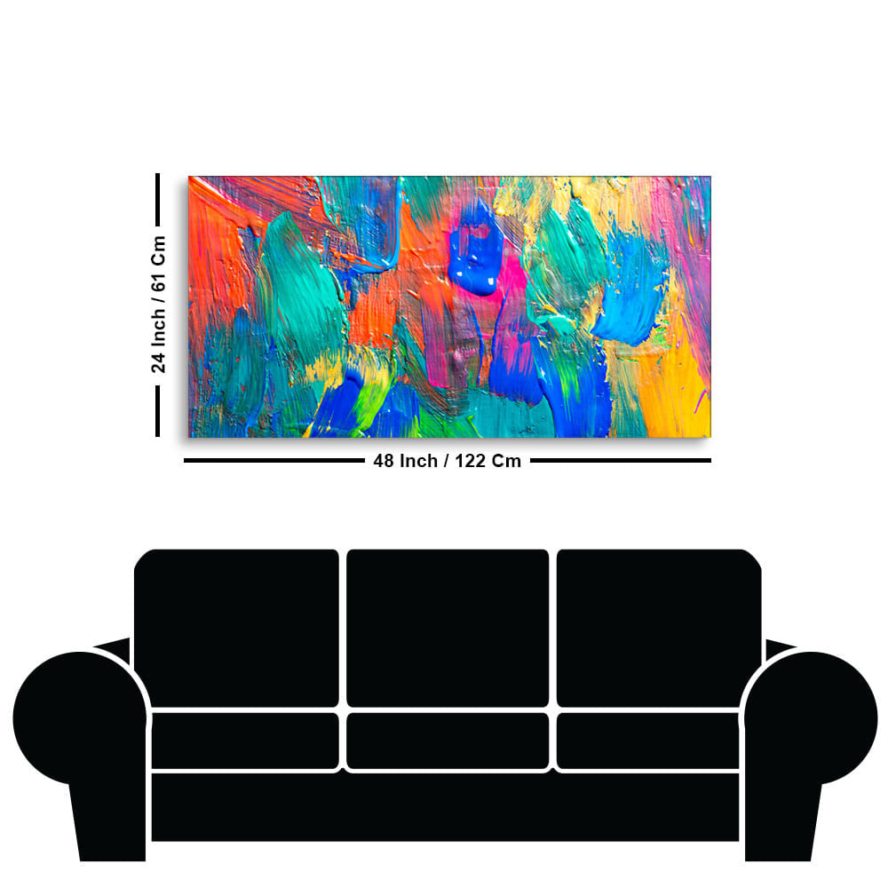 Colorful Brush Strokes Abstract Art Canvas Wall Painting