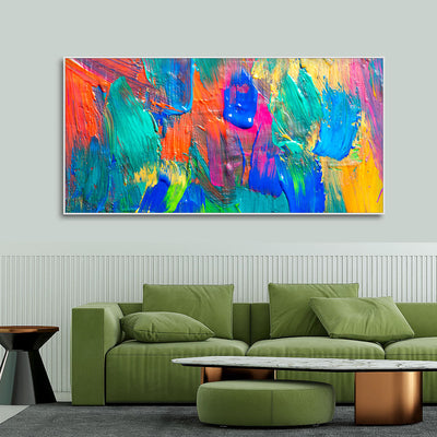 Colorful Brush Strokes Abstract Art Canvas Wall Painting