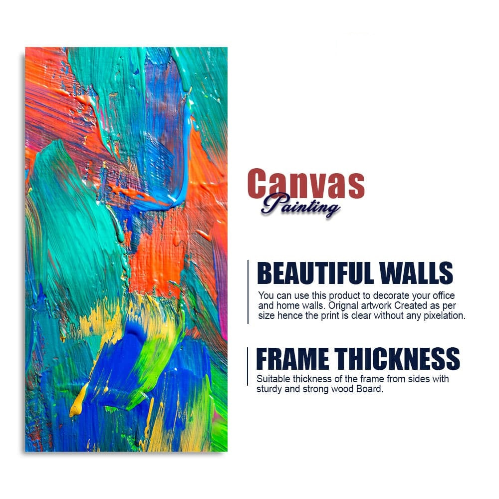 Colorful Brush Strokes Abstract Art Premium Canvas Wall Painting