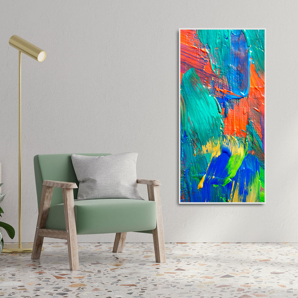 Colorful Brush Strokes Abstract Art Premium Canvas Wall Painting