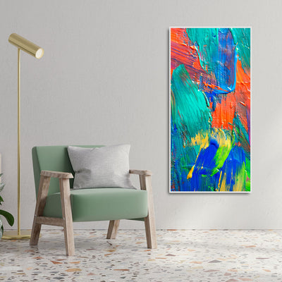 Colorful Brush Strokes Abstract Art Premium Canvas Wall Painting