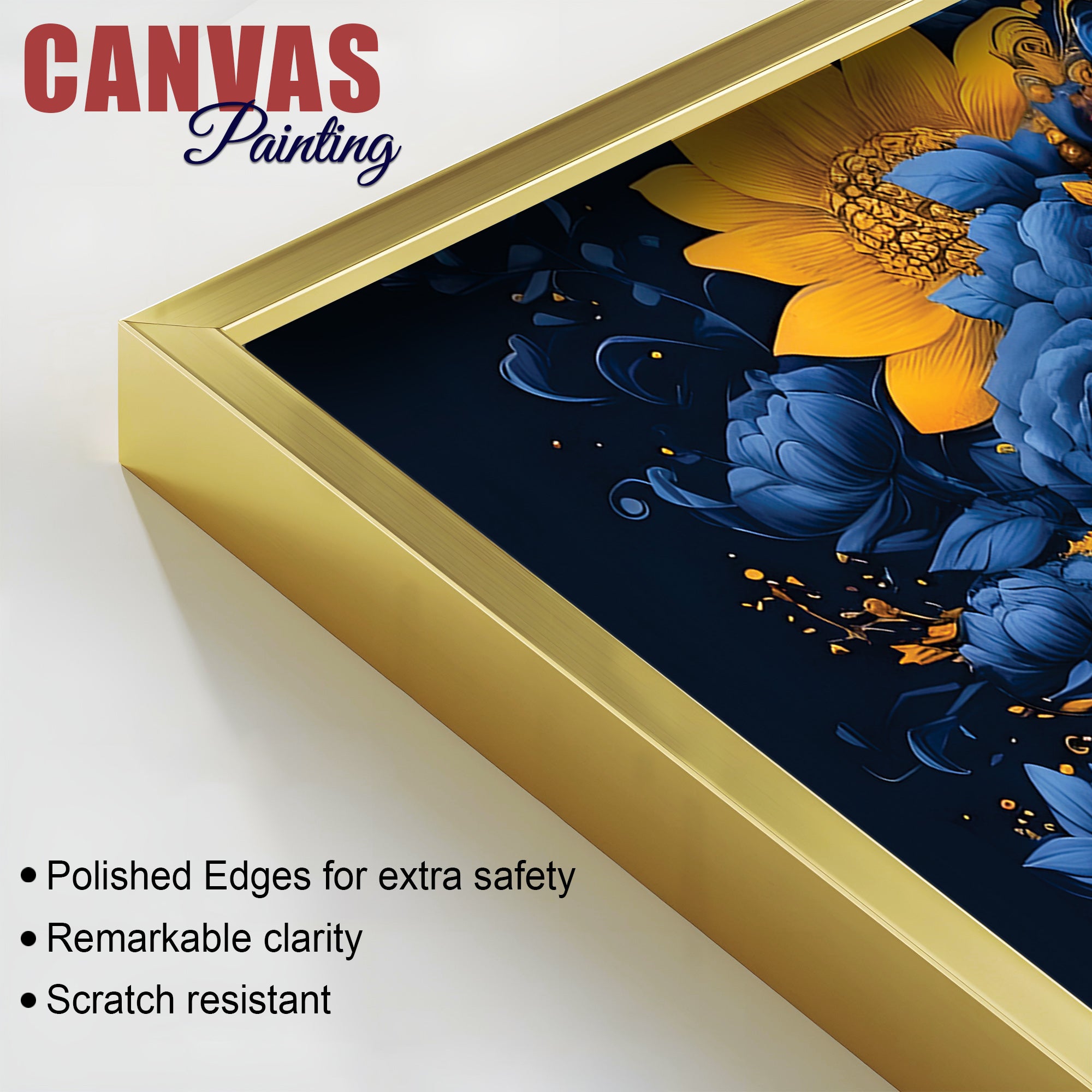 Colorful Buddha Floral Painting – Meditation Wall Art