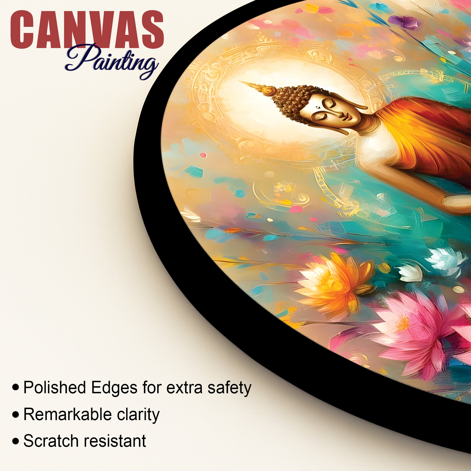 Colorful Buddha Round Art Painting
