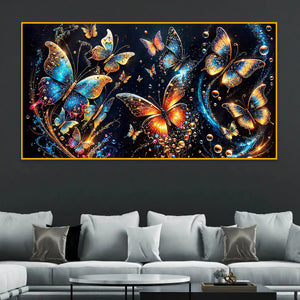 Colorful Butterfly Crystal Glass Wall Painting for Home Decoration