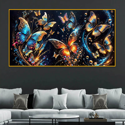Colorful Butterfly Crystal Glass Wall Painting for Home Decoration