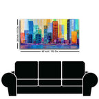 Colorful City Skyline Premium Wall Painting