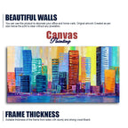 Colorful City Skyline Premium Wall Painting