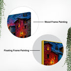 Colorful European Village Evening Scene 3D Canvas Wall Painting