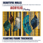Colorful Feathers Premium Acrylic Art Floating Wall Painting Set of 2