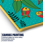 Colorful Fish Art Canvas Wall Painting | Indian Traditional Home Decor