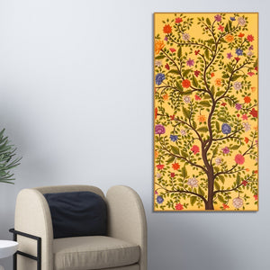 Colorful Floral Tree Canvas Wall Painting | Nature Inspired Home Decor