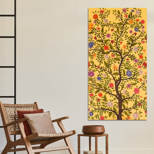 Colorful Floral Tree Canvas Wall Painting | Nature Inspired Home Decor