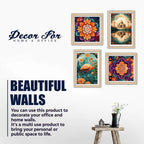 Colorful Floral Wall Art Frame Set of 4