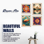 Colorful Floral Wall Art Frame Set of 4