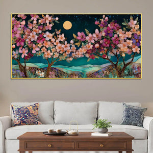 Colorful Flower Abstract Canvas Painting for Living Room Decor