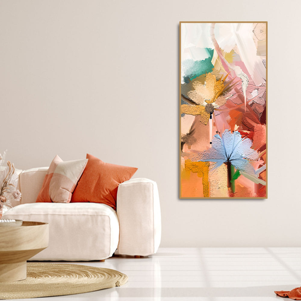 Colorful Flowers Abstract art Premium Canvas Wall Painting