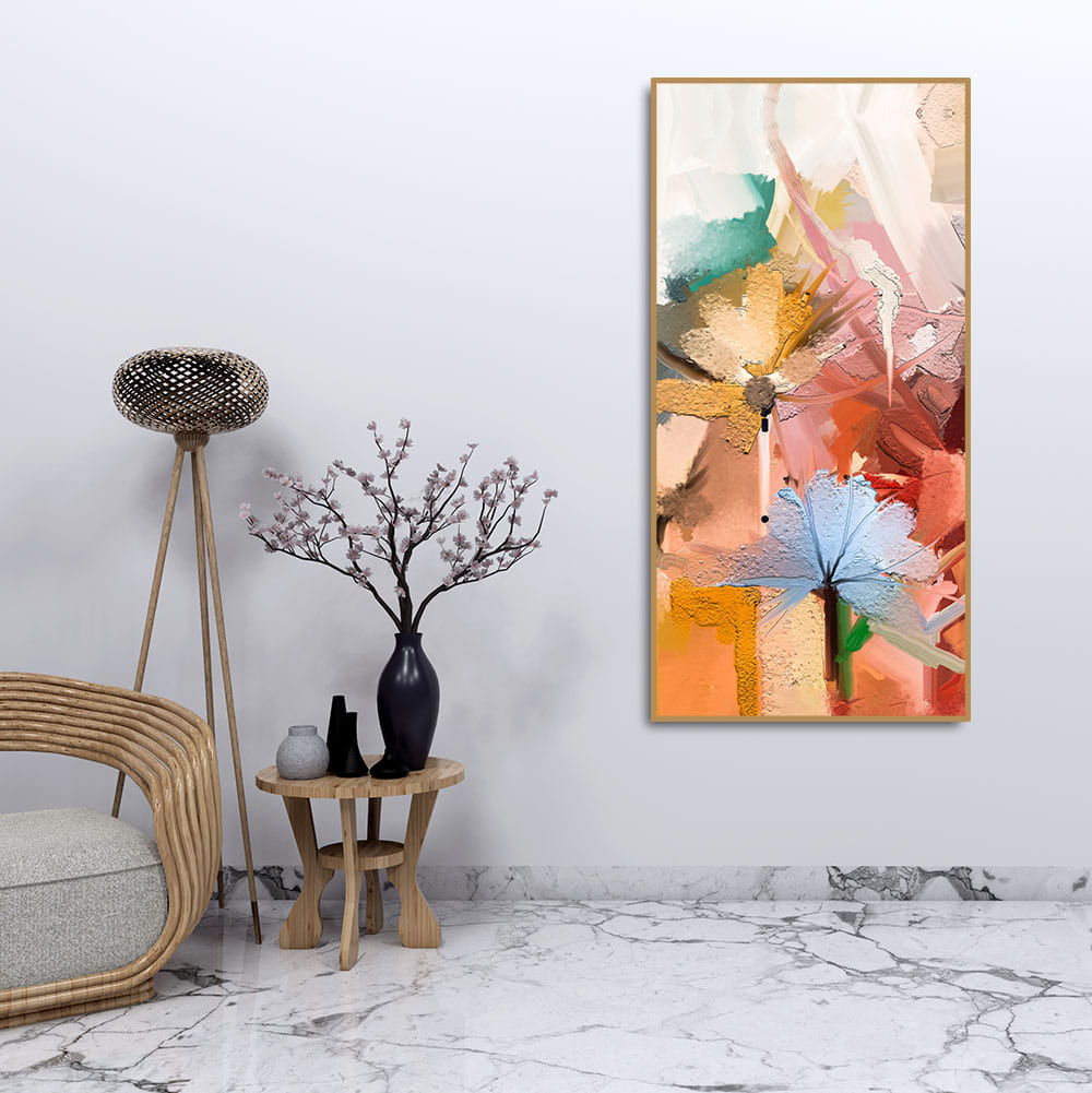 Colorful Flowers Abstract art Premium Canvas Wall Painting