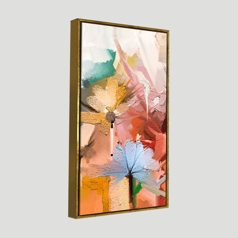 Colorful Flowers Abstract art Premium Canvas Wall Painting