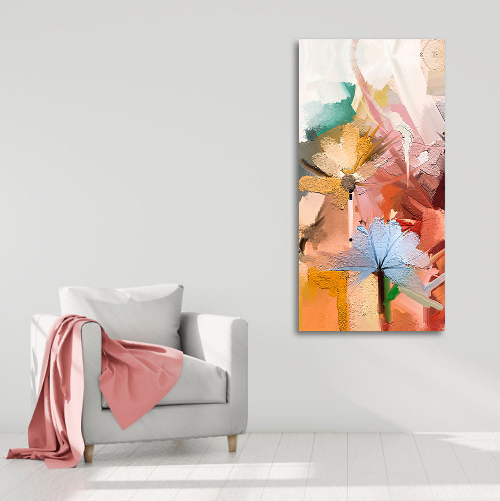 Colorful Flowers Abstract art Premium Canvas Wall Painting