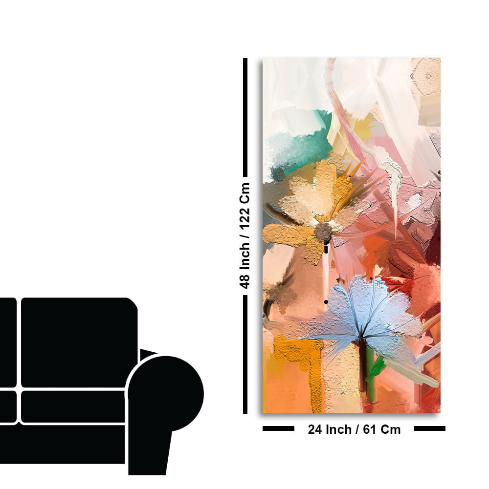 Colorful Flowers Abstract art Premium Canvas Wall Painting