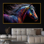 Colorful Horse Floating Frame Crystal Wall Painting