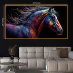Colorful Horse Floating Frame Crystal Wall Painting