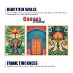 Colorful Indian Art Canvas Wall Painting Set of Three
