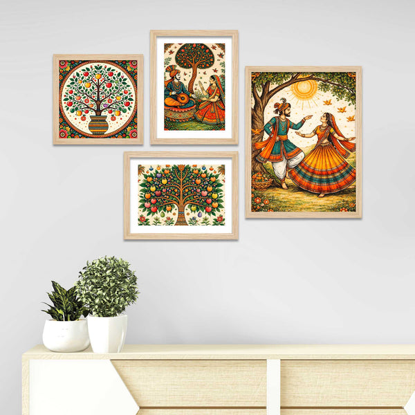 colorful-indian-culture-wall-frame-set-of-four
