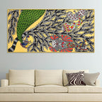 Colorful Indian Madhubani Canvas Wall Painting