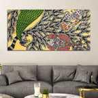 Colorful Indian Madhubani Canvas Wall Painting