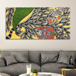 Colorful Indian Madhubani Canvas Wall Painting