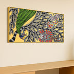 Colorful Indian Madhubani Canvas Wall Painting