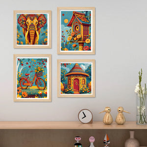 Colorful Jungle Wall Art Frame Set of 4