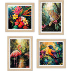 Colorful Jungle Wall Art Frame Set of 4