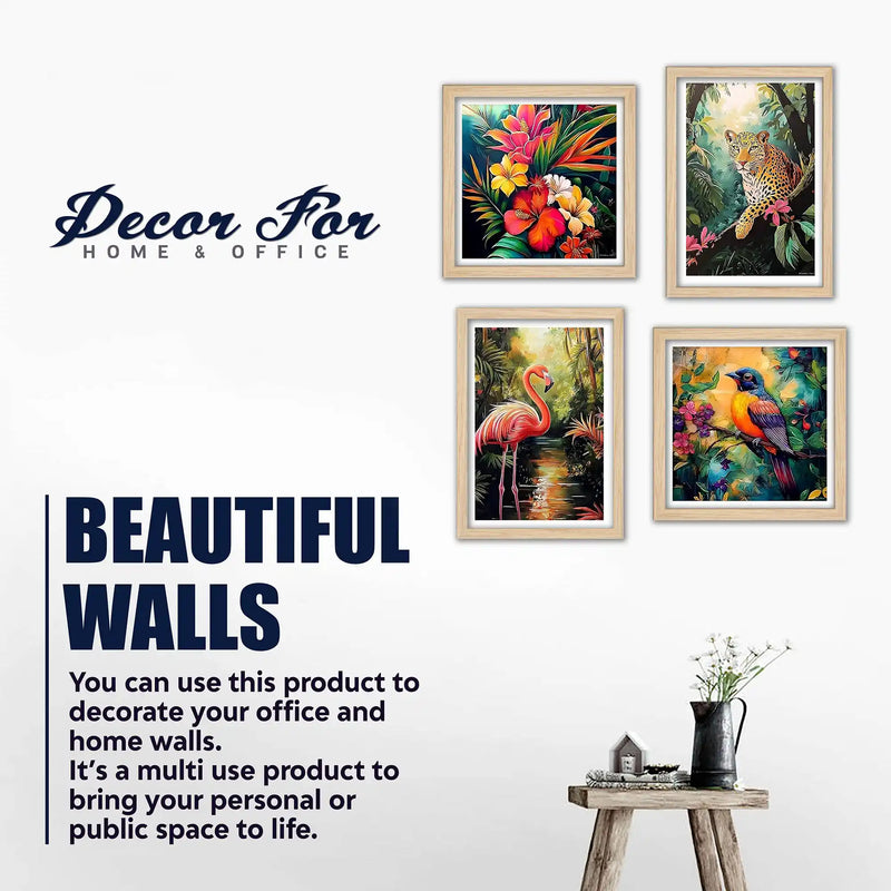 Colorful Jungle Wall Art Frame Set of 4
