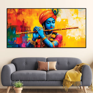 colorful-lord-krishna-playing-flute-painting