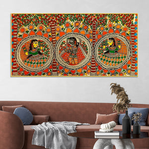 colorful-madhubani-krishna-leela-canvas-wall-painting