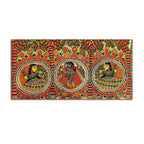 Colorful Madhubani Krishna Leela Canvas Wall Painting