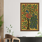 colorful-madhubani-peacock-artwork-canvas-painting