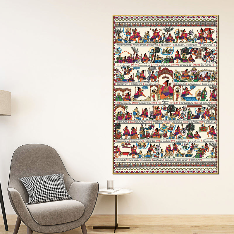 colorful-madhubani-spiritual-canvas-wall-painting