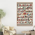 Colorful Madhubani Spiritual Canvas Wall Painting
