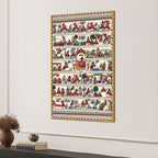 Colorful Madhubani Spiritual Canvas Wall Painting