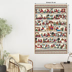 Colorful Madhubani Spiritual Canvas Wall Painting