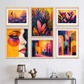 Colorful Modern Art Wall Art Frame Set of 6