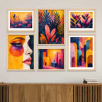 Colorful Modern Art Wall Art Frame Set of 6