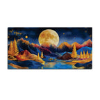 Colorful Mountain Moonlight Abstract Canvas Painting