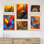 Colorful Nature Gallery Wall Art Frame Set of 6