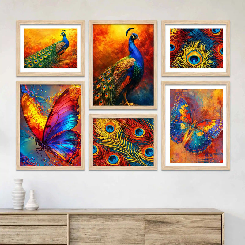 Colorful Nature Gallery Wall Art Frame Set of 6